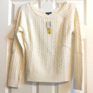 Cream cable knit sweater size L by Reitman's